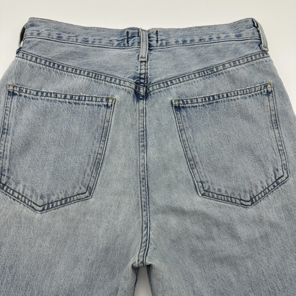 AGOLDE Criss Cross Upsized Women's Size 27 Light Wash Cut-Off Denim Jean Shorts - Picture 11 of 11